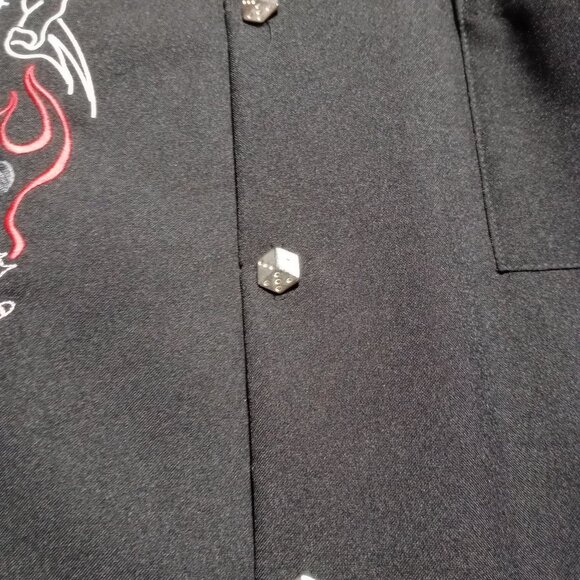 Sin City Lounge Shirt with Metal Dice Buttons - Picture 2 of 3